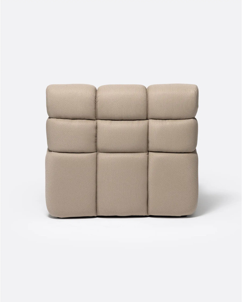 CHOPIN outdoor modular sofa 1-seater in recycled olefin 89 x 93 x 78 cm in natural colour