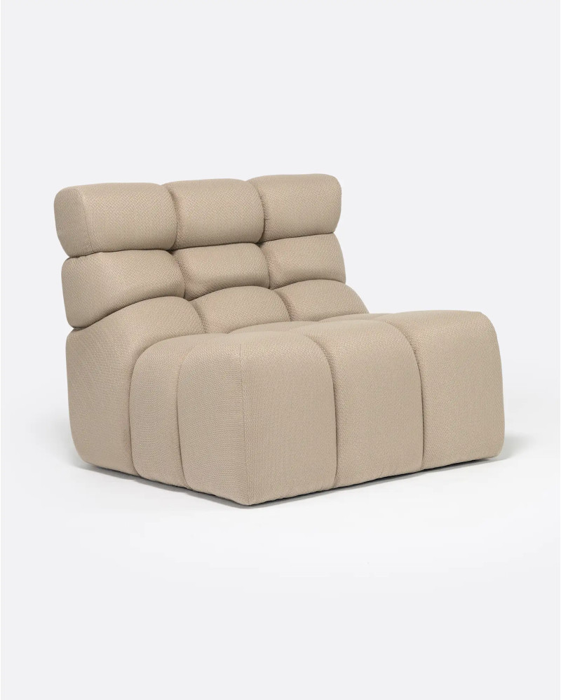 CHOPIN outdoor modular sofa 1-seater in recycled olefin 89 x 93 x 78 cm in natural colour