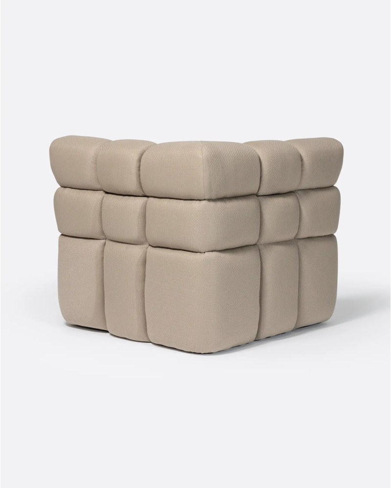 CHOPIN modular outdoor sofa corner in recycled olefin 93 x 93 x 78 cm in natural colour