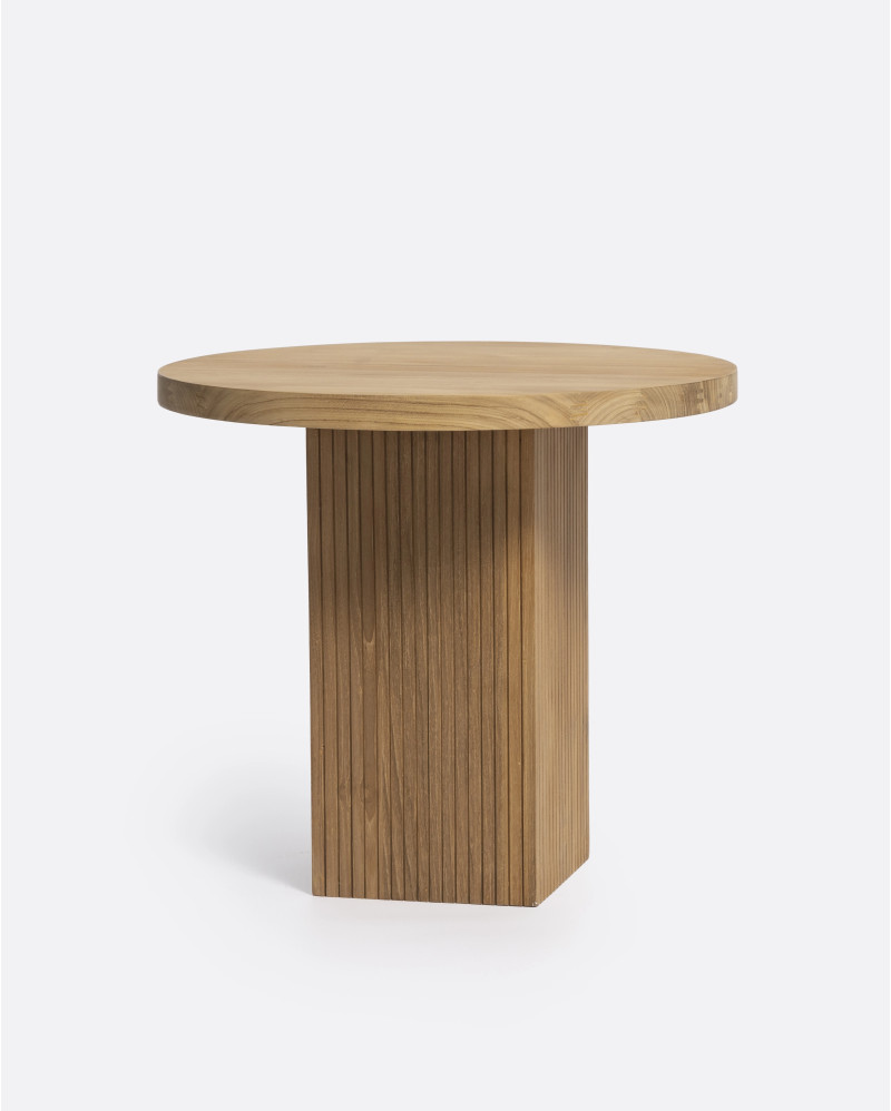 Table d'appoint BALARI en bois de teck recyclé Ø 50 cm x 45 cm de hauteur en couleur naturelle