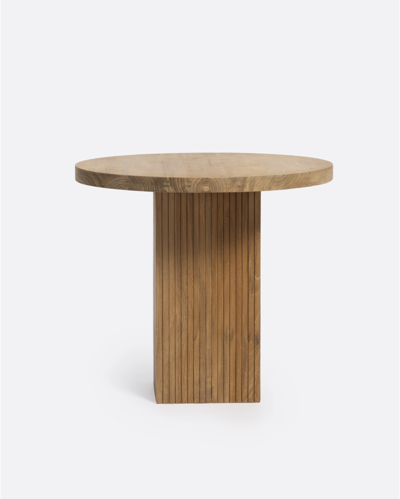 Table d'appoint BALARI en bois de teck recyclé Ø 50 cm x 45 cm de hauteur en couleur naturelle