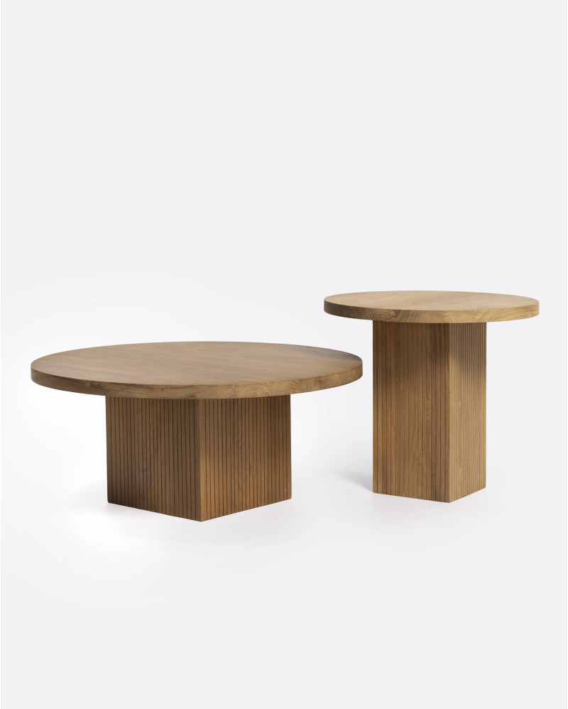 BALARI side table in recycled teak wood Ø 50 cm x 45 cm height in natural colour