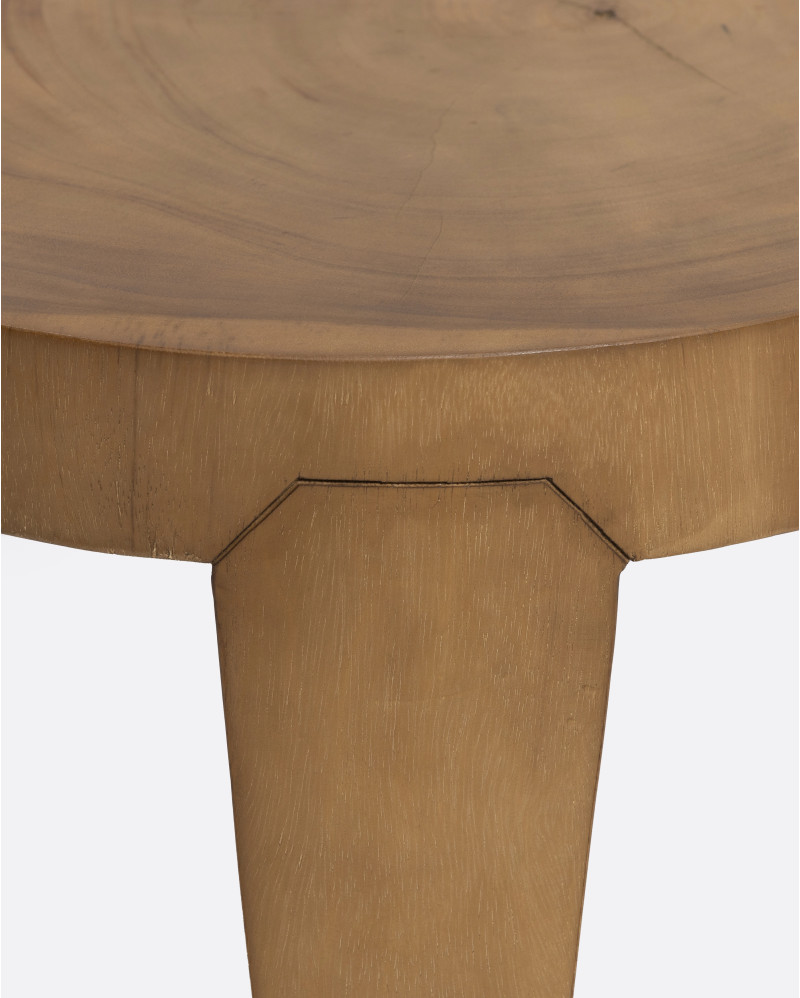 Table d'appoint RIVIA en bois de suar Ø 50 cm x 37 cm de hauteur en couleur naturelle