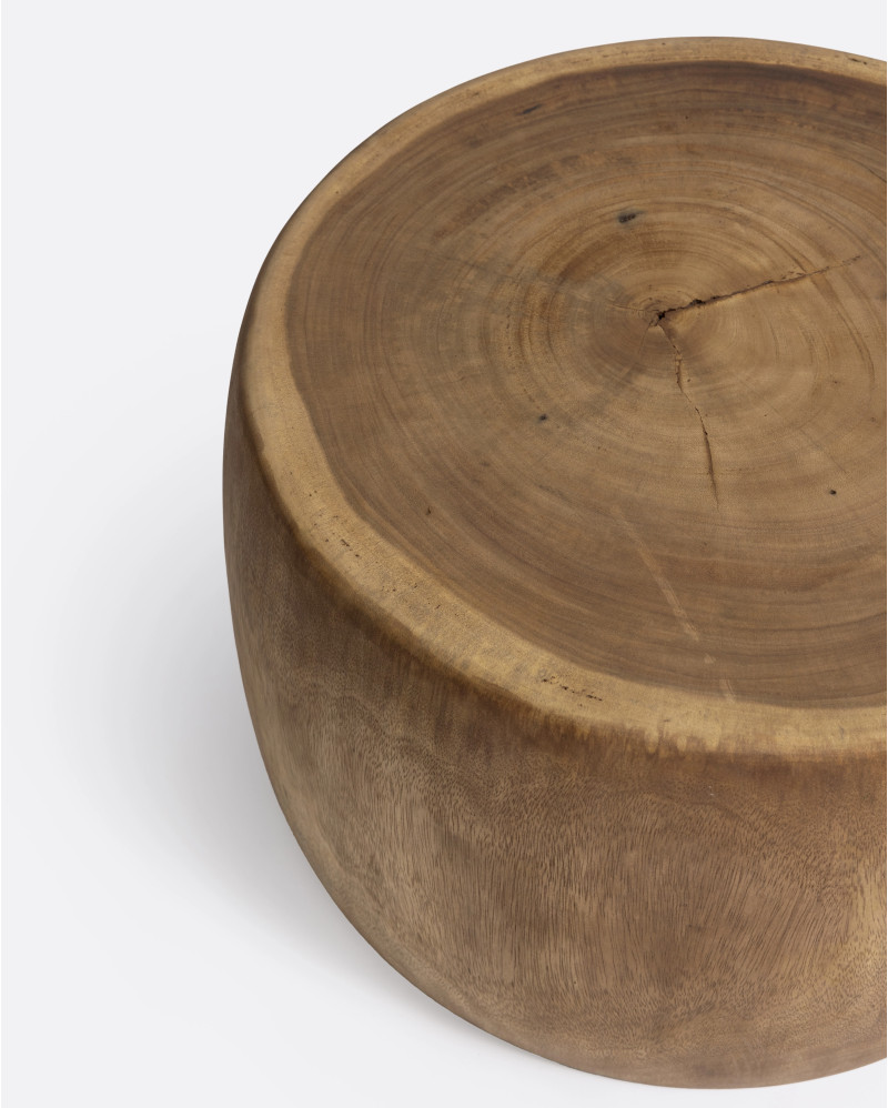 Table d'appoint OVAL en bois de suar Ø 60 cm x 38 cm de hauteur en couleur naturelle