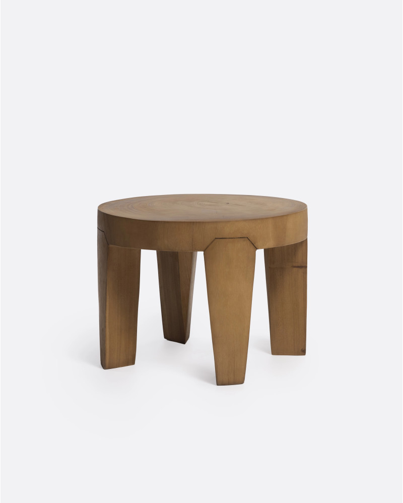 RIVIA side table in suar wood Ø 50 cm x 37 cm height in natural colour