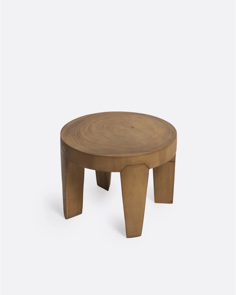 Table d'appoint RIVIA en bois de suar Ø 50 cm x 37 cm de hauteur en couleur naturelle