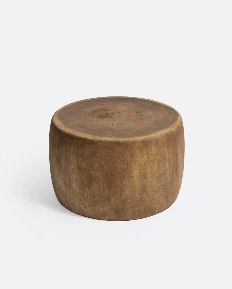 OVAL side table in suar wood Ø 60 cm x 38 cm height in natural colour