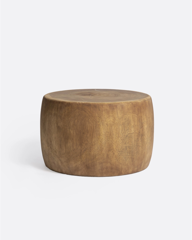 OVAL side table in suar wood Ø 60 cm x 38 cm height in natural colour