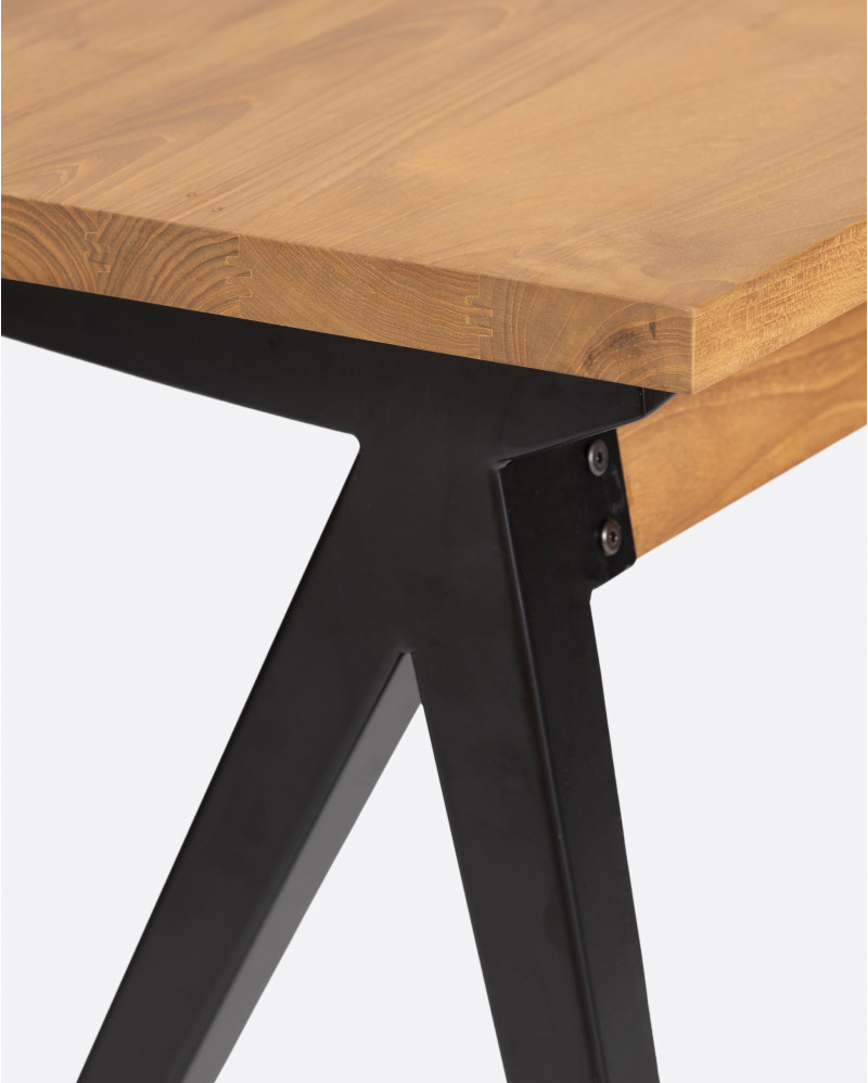 LIKU desk in recycled teak wood and iron 130 x 65 x 74 cm in natural colour