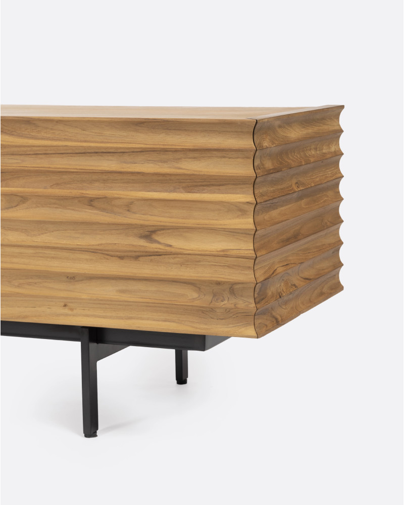 Buffet TAMAN en bois de teck recyclé et fer 240 x 45 x 56 cm en couleur naturelle