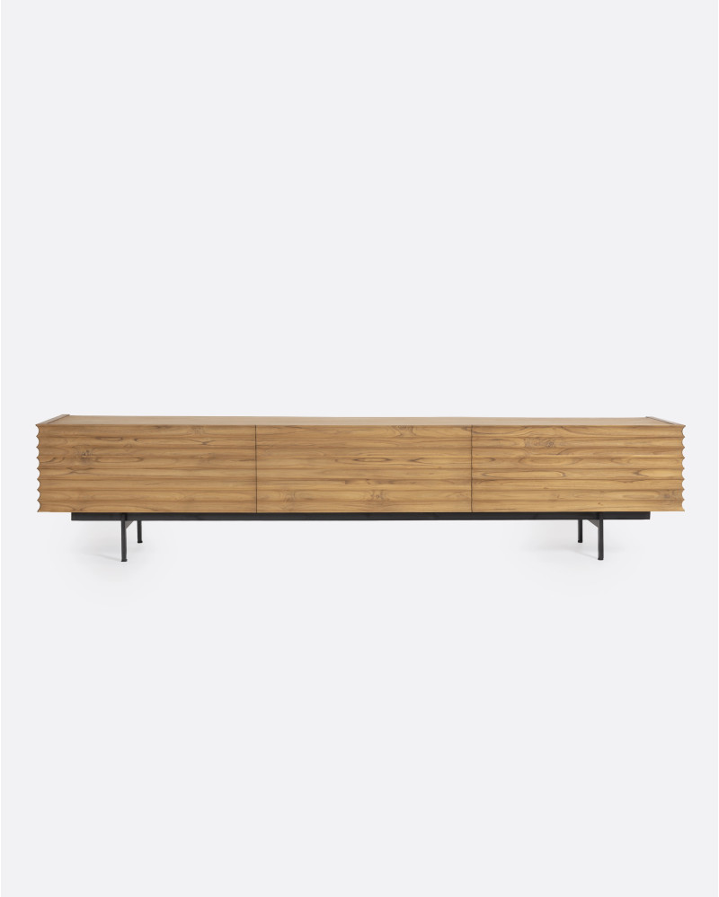 TAMAN sideboard in recycled teak wood and iron 240 x 45 x 56 cm in natural colour