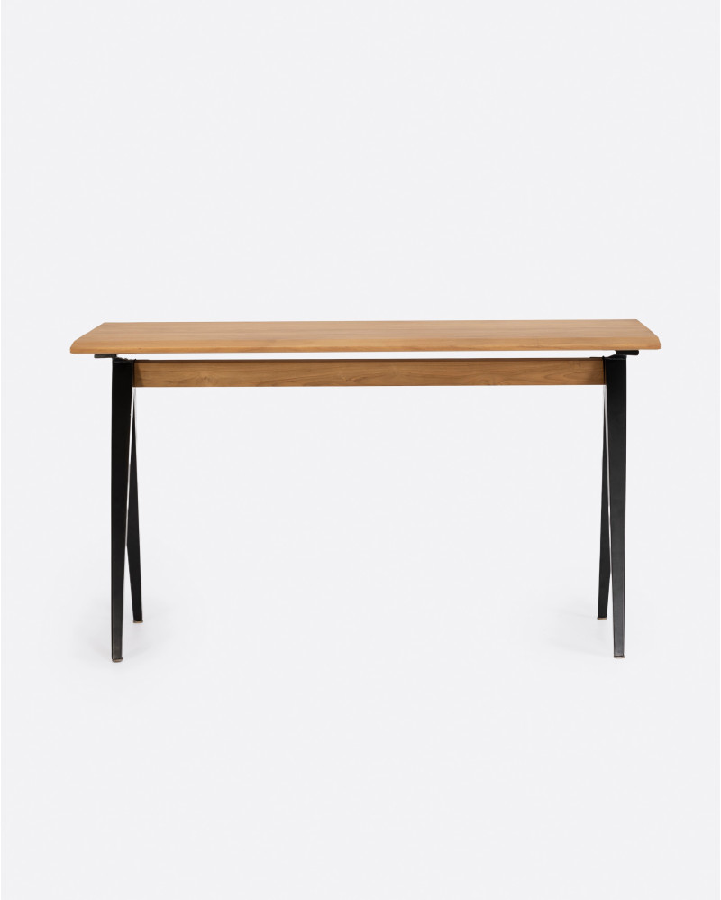 LIKU desk in recycled teak wood and iron 130 x 65 x 74 cm in natural colour