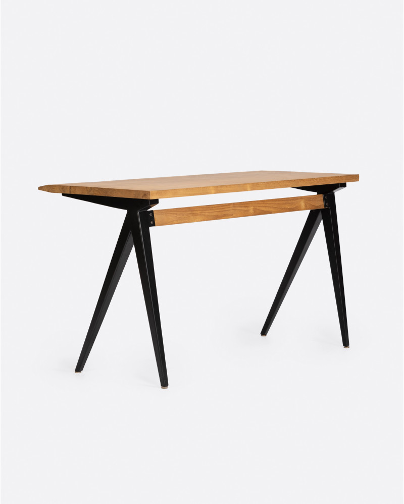 LIKU desk in recycled teak wood and iron 130 x 65 x 74 cm in natural colour