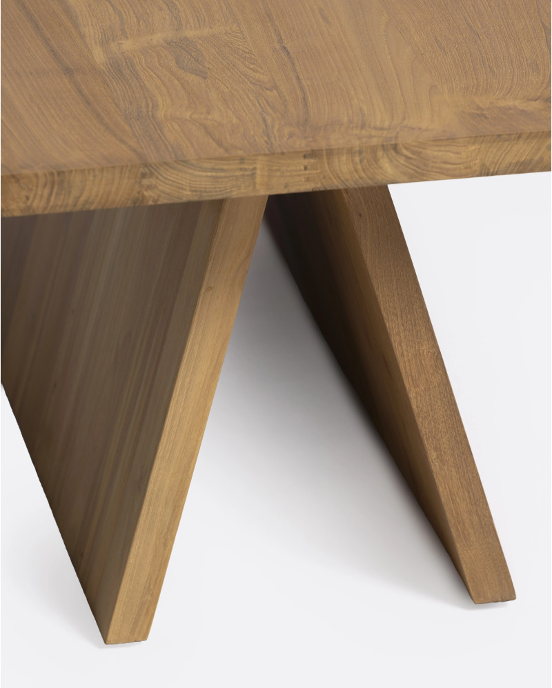 BATU side table in recycled teak wood 120 x 60 x 40 cm in natural colour