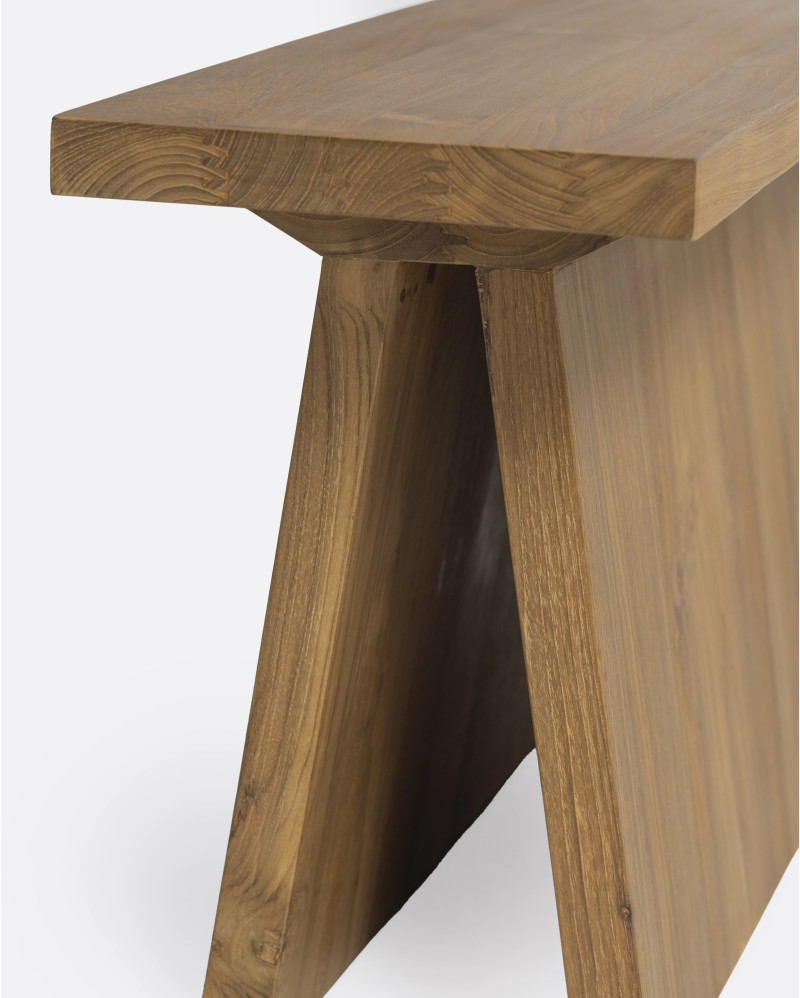 Table d'appoint BATU en bois de teck recyclé 85 x 24 x 40 cm en couleur naturelle