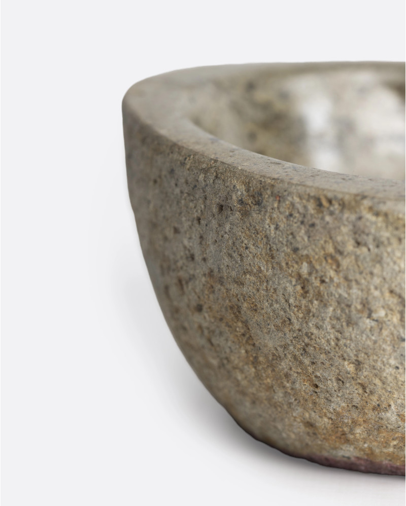 KIMIA M bowl in stone 17 x 15 x 8 cm in natural colour