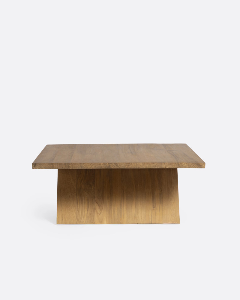 Table d'appoint BATU en bois de teck recyclé 85 x 85 x 35 cm en couleur naturelle