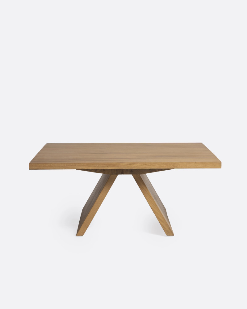 BATU side table in recycled teak wood 85 x 85 x 35 cm in natural colour