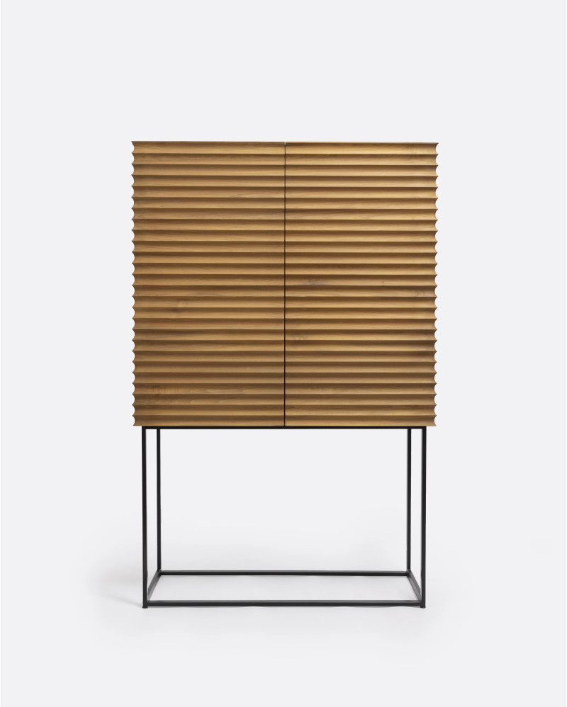 TAMAN sideboard in recycled teak wood and iron 110 x 45 x 170 cm in natural colour