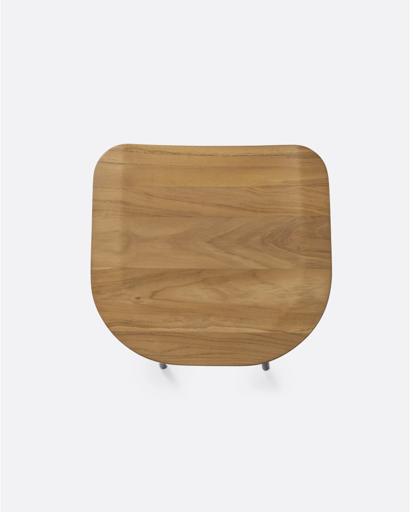 SEMUT high stool in recycled wood and iron 38 x 38 x 79 cm