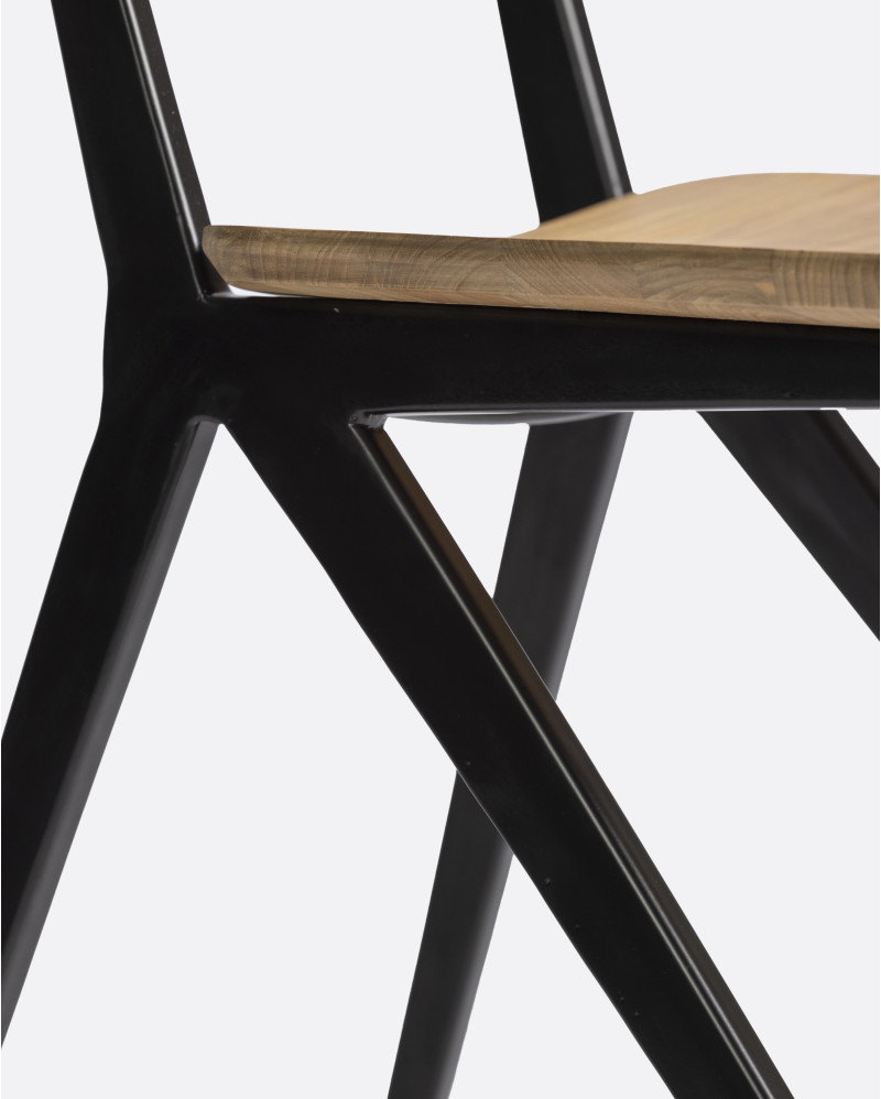 LIKU chair in teak wood and aluminium 44 x 55 x 80 cm in natural colour