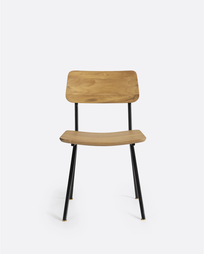 LIKU chair in teak wood and aluminium 44 x 55 x 80 cm in natural colour