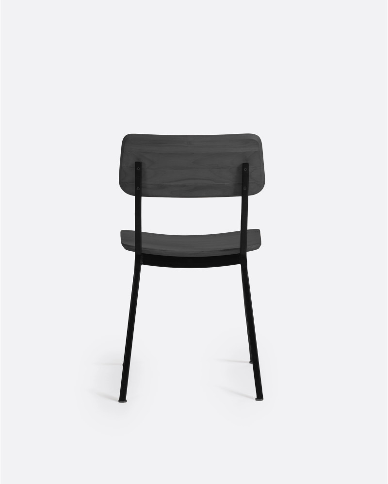 LIKU chair in teak wood and aluminium 47 x 55 x 81 cm in black colour