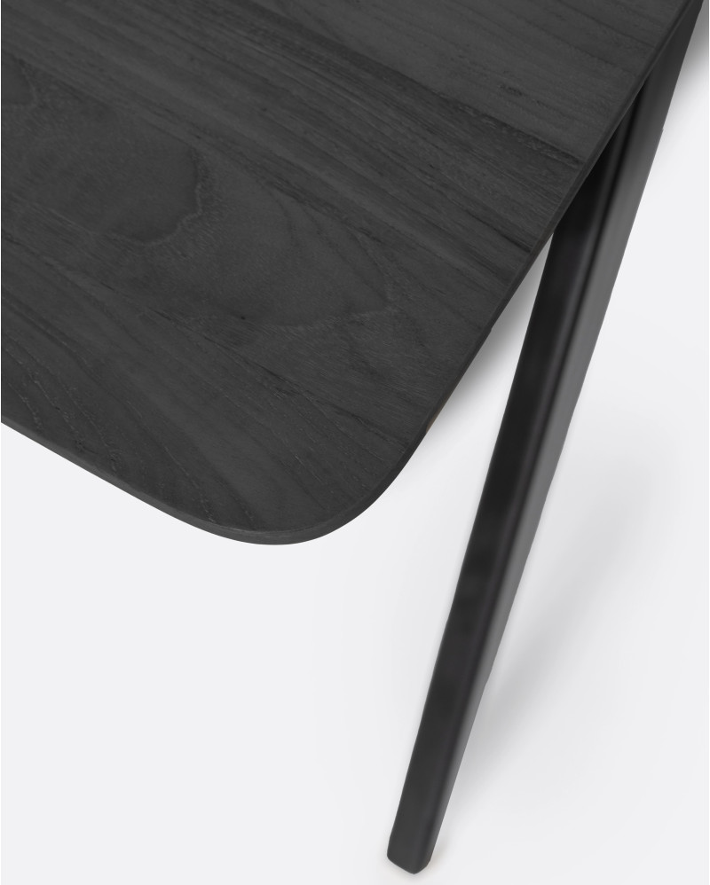 LIKU chair in teak wood and aluminium 44 x 55 x 80 cm in black colour