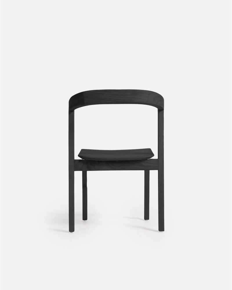 ARC chair without armrests in teak wood 52 x 53 x 76 cm in black colour