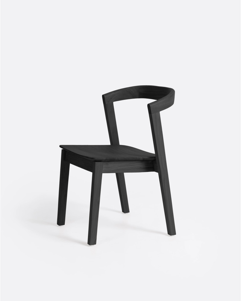 ARC chair without armrests in teak wood 52 x 53 x 76 cm in black colour