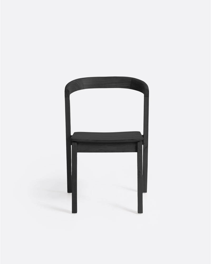 ARC chair without armrests in teak wood 52 x 53 x 76 cm in black colour