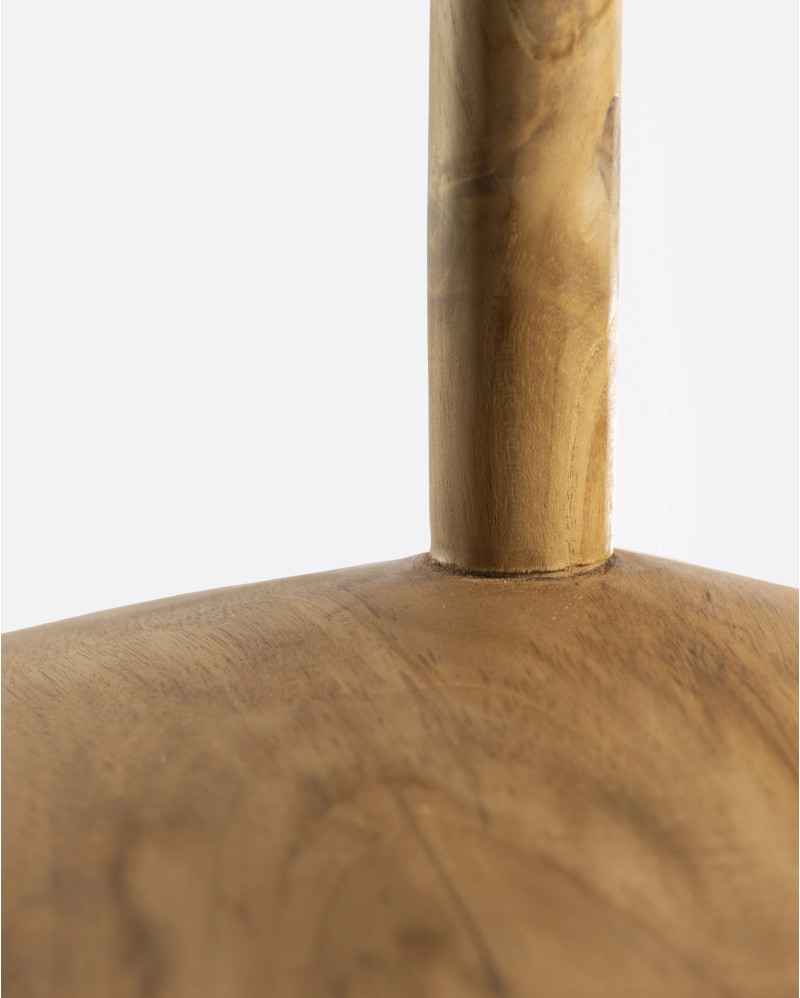 VERTEX PLAT ceiling lamp in teak wood Ø 32 x 22 cm height in natural colour