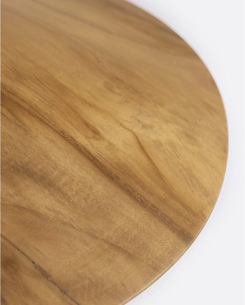 VERTEX PLAT ceiling lamp in teak wood Ø 32 x 22 cm height in natural colour