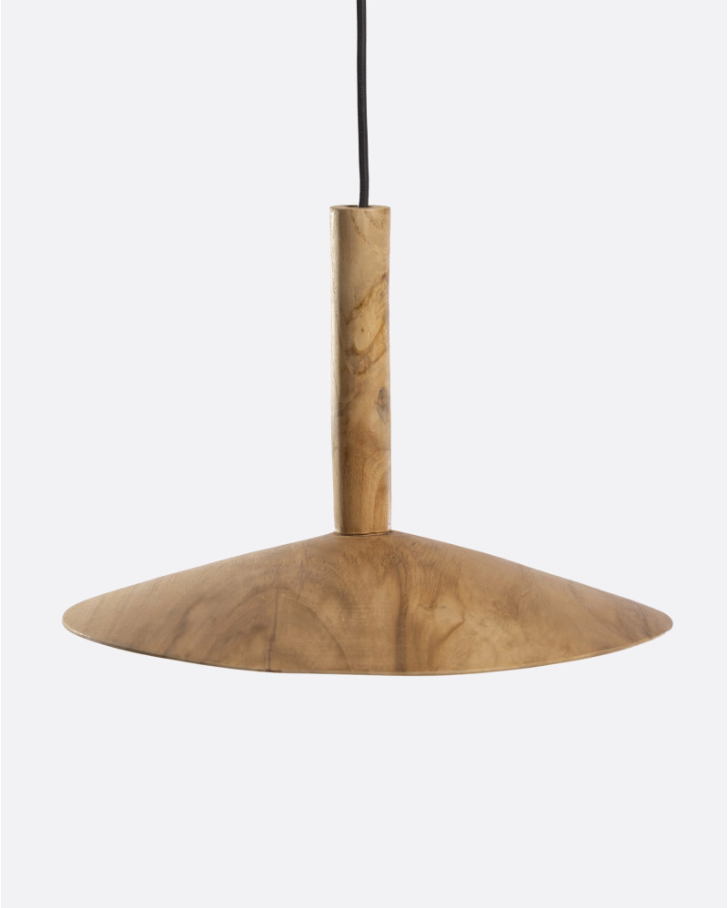 VERTEX PLAT ceiling lamp in teak wood Ø 32 x 22 cm height in natural colour