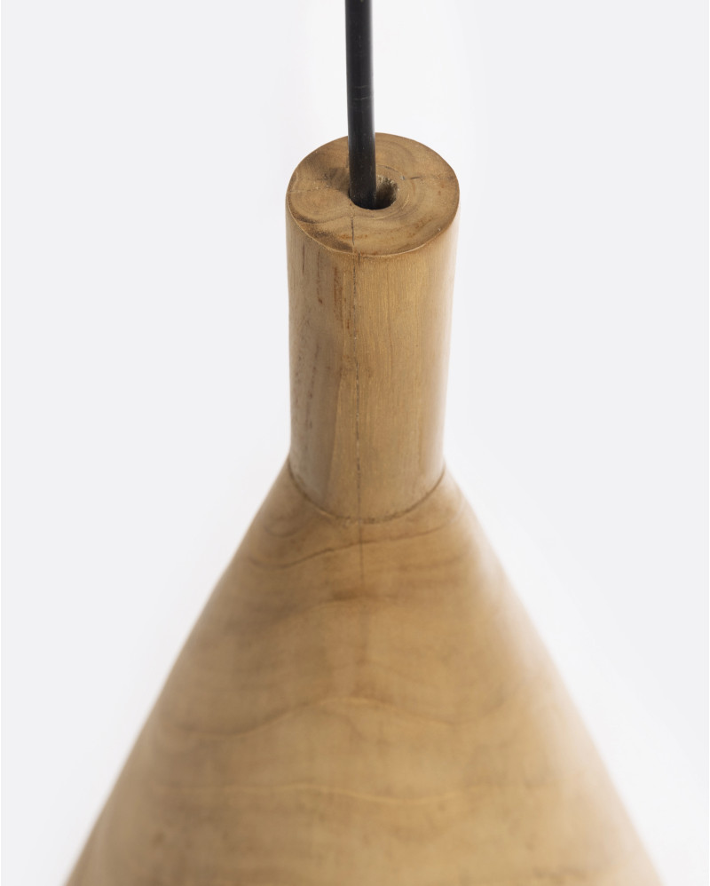 VERTEX WOOD ceiling lamp in teak wood Ø 23 x 27 cm height in natural colour