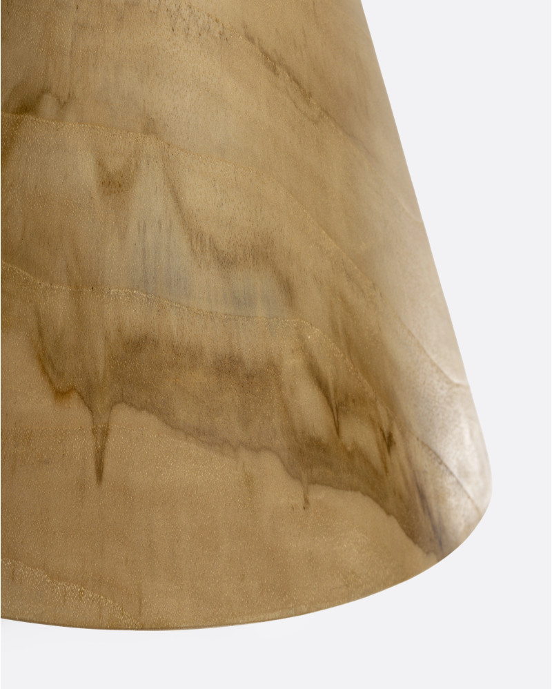 VERTEX WOOD ceiling lamp in teak wood Ø 23 x 27 cm height in natural colour