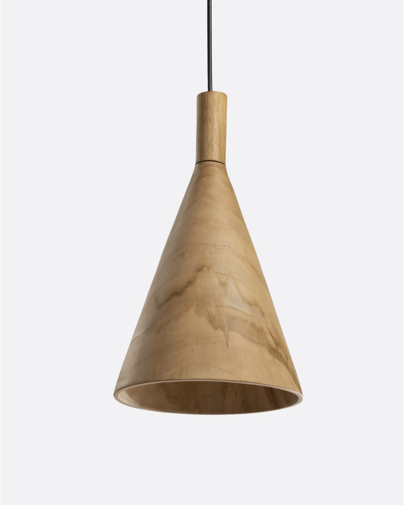 VERTEX WOOD ceiling lamp in teak wood Ø 23 x 27 cm height in natural colour