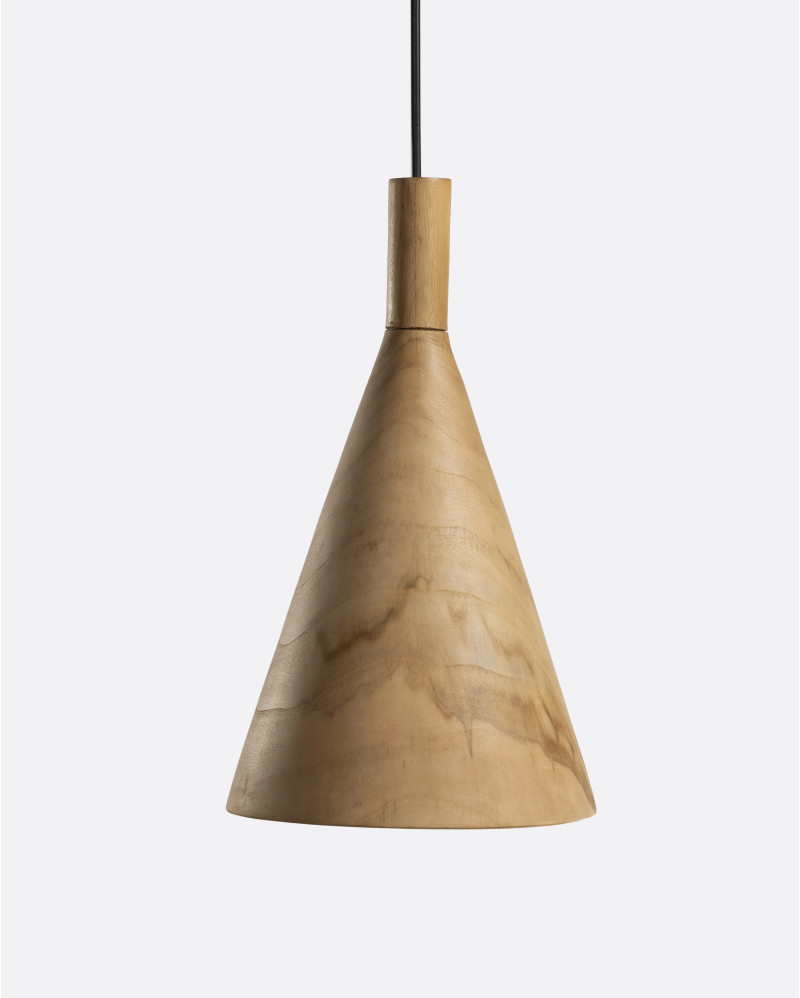 Lámpara de techo VERTEX WOOD de madera de teca Ø 23 x 37 cm de altura en color natural