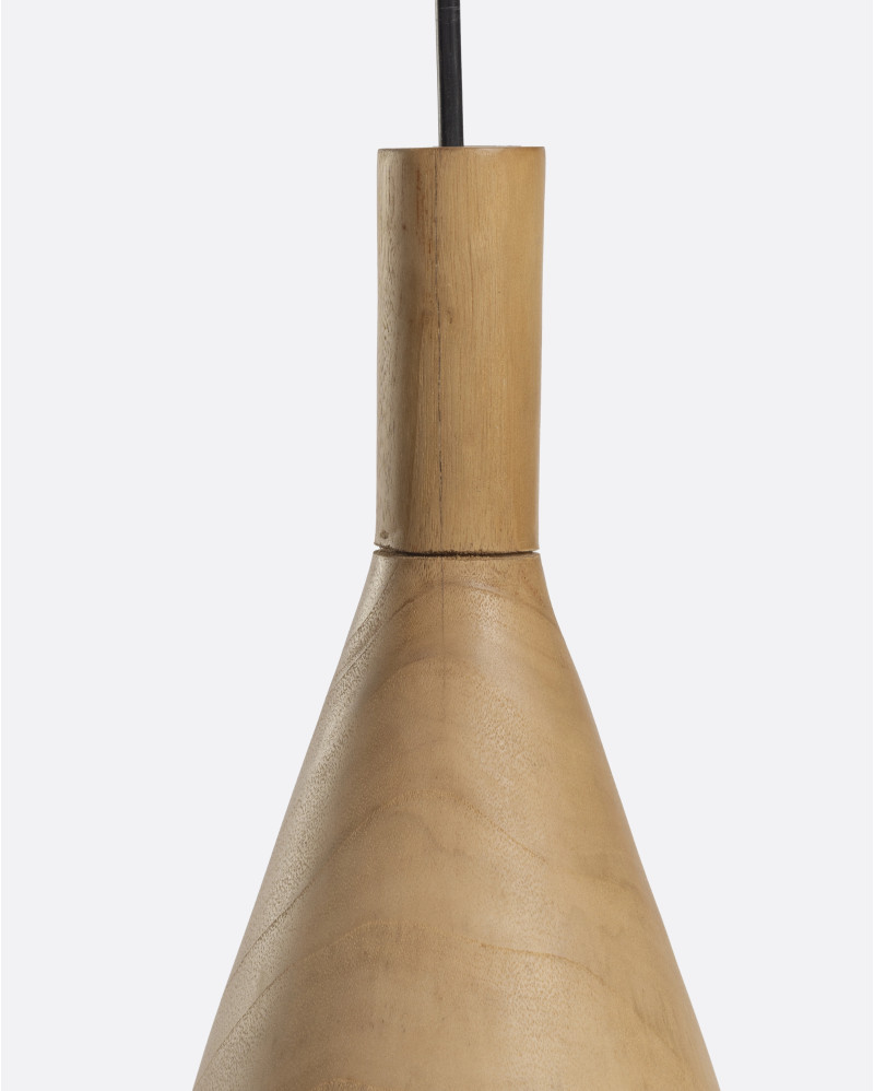 VERTEX WOOD ceiling lamp in teak wood Ø 23 x 27 cm height in natural colour