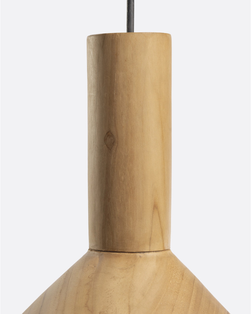 VERTEX WOOD S ceiling lamp in teak wood Ø 23 x 24 cm height in natural colour