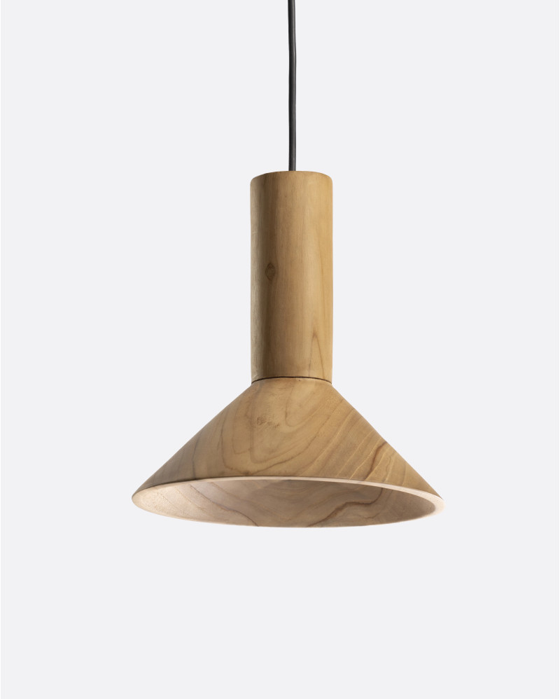 VERTEX WOOD S ceiling lamp in teak wood Ø 23 x 24 cm height in natural colour