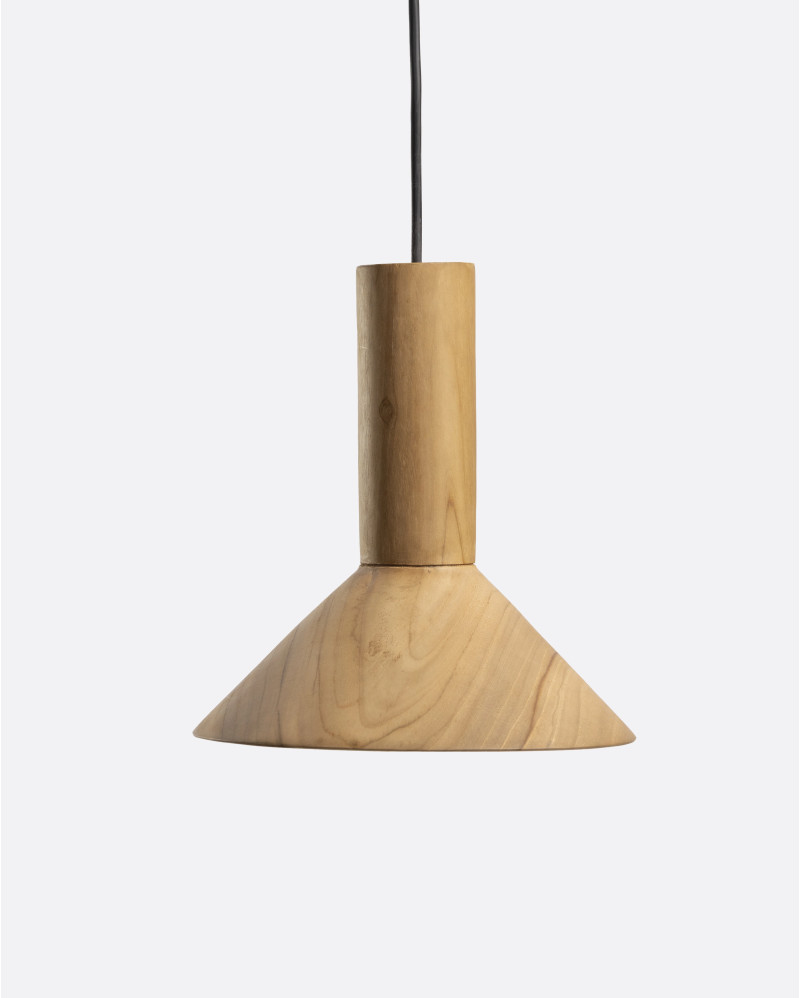 VERTEX WOOD S ceiling lamp in teak wood Ø 23 x 24 cm height in natural colour