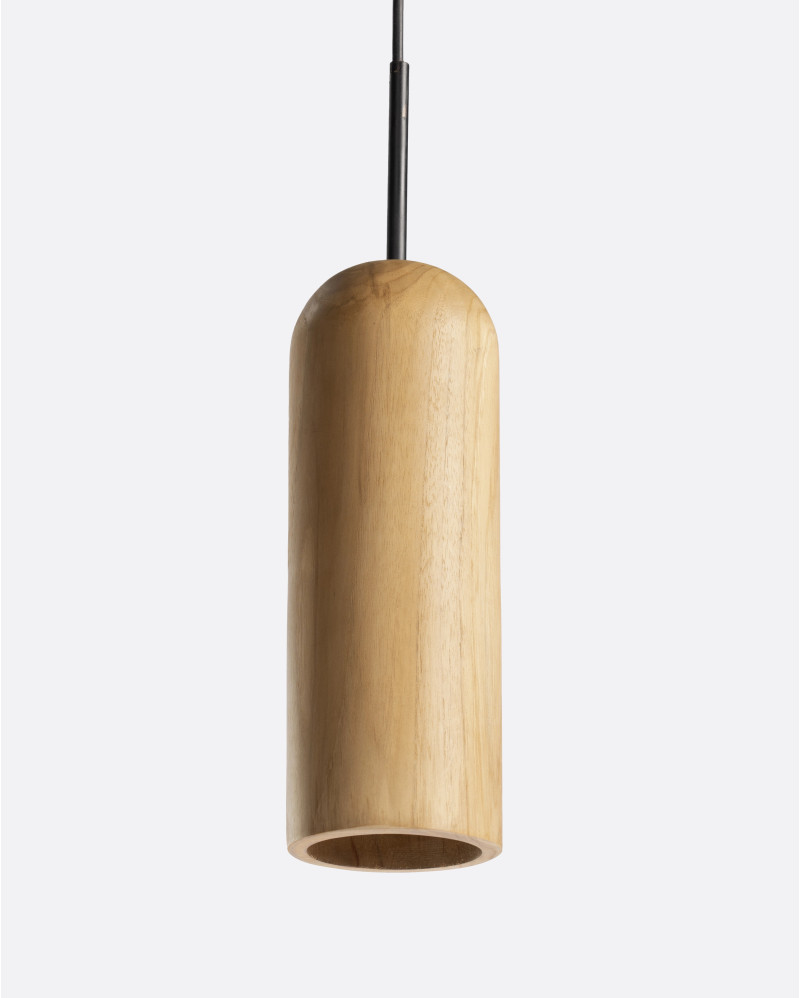 PLAY M ceiling lamp in teak wood Ø 10 x 28 cm height in natural colour