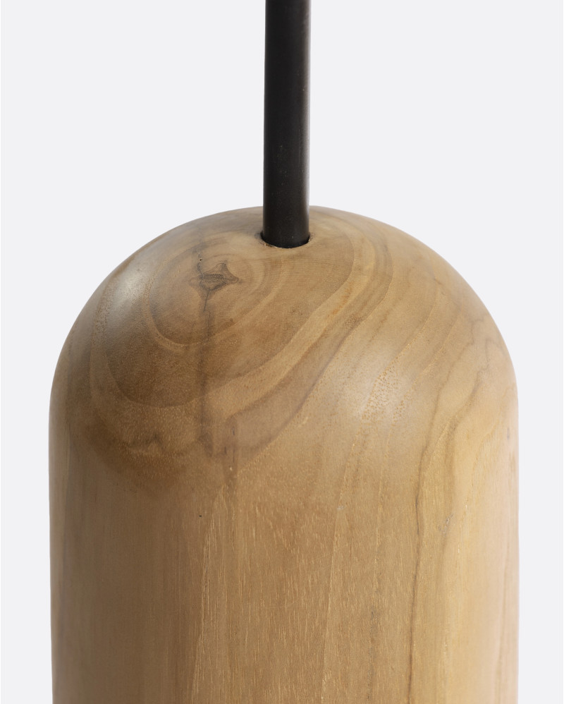 PLAY M ceiling lamp in teak wood Ø 10 x 28 cm height in natural colour