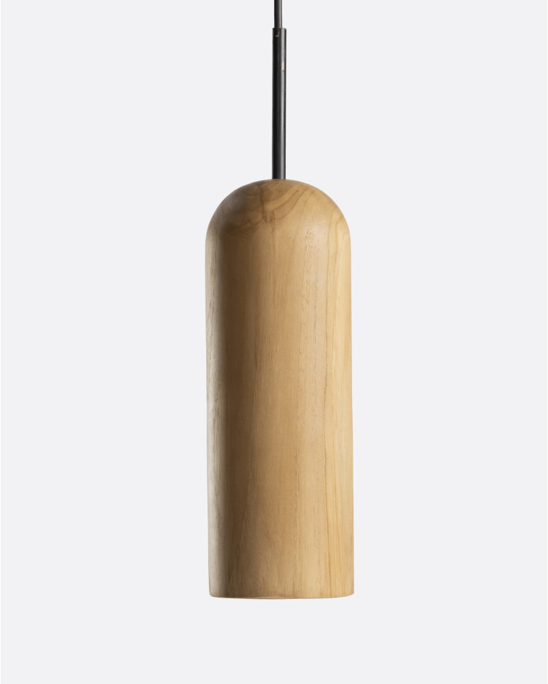 PLAY M ceiling lamp in teak wood Ø 10 x 28 cm height in natural colour