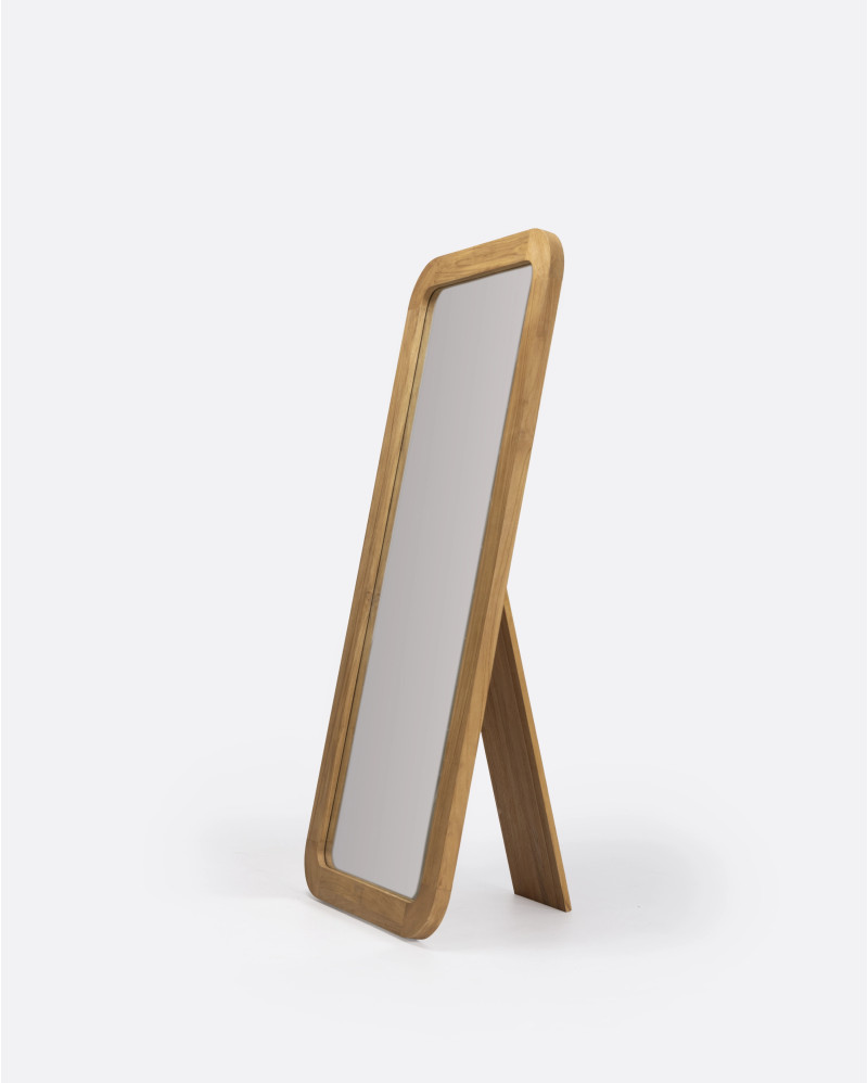 WEDA mirror in teak wood 85 x 5 x 5 x 190 cm in natural colour