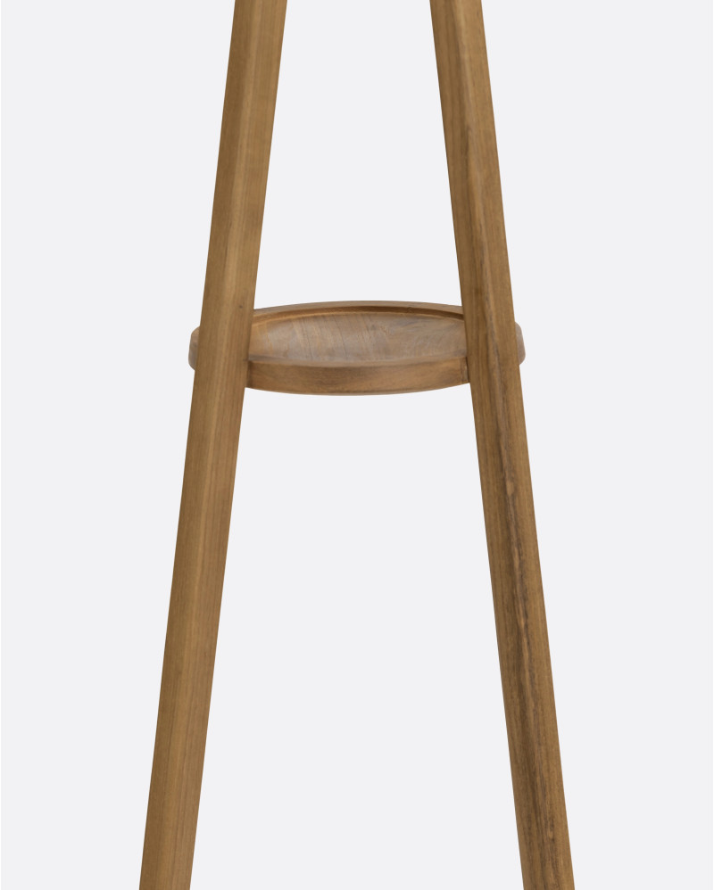 HALUS coat stand in recycled teak wood 53 x 53 x 170 cm in natural colour