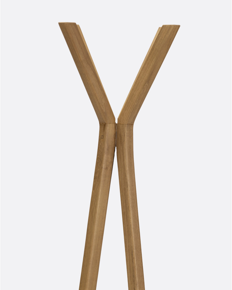 HALUS coat stand in recycled teak wood 53 x 53 x 170 cm in natural colour