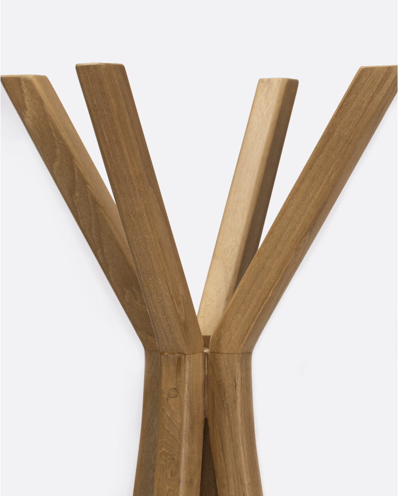 HALUS coat stand in recycled teak wood 53 x 53 x 170 cm in natural colour