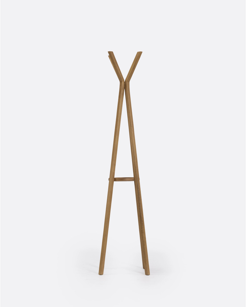 HALUS coat stand in recycled teak wood 53 x 53 x 170 cm in natural colour